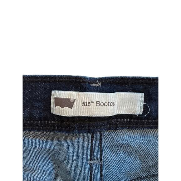 Levis 515 Jeans Womens 12M Blue Bootcut Flap Pockets Stretch Mid Rise Dark Wash - Picture 4 of 11